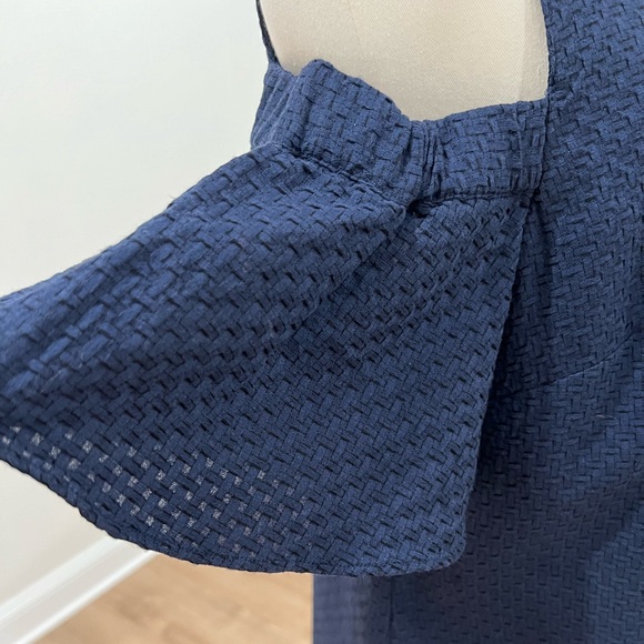 J. Crew Cold Shoulder Dress Navy Blue SZ M - Picture 3 of 16
